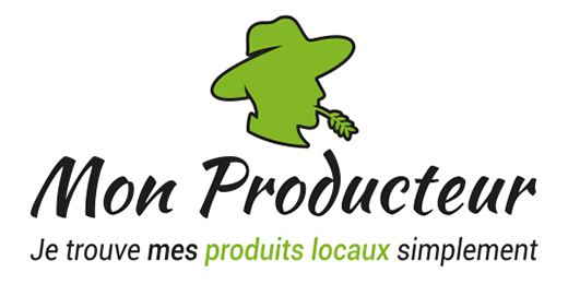 Logo Mon Producteur, version empilée, noir et vert sur fond blanc (520 × 260 px)