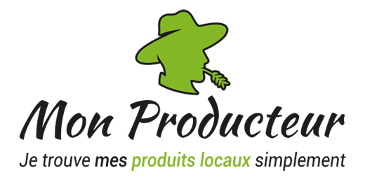 Logo Mon Producteur, version empilée, noir et vert (520 × 260 px)